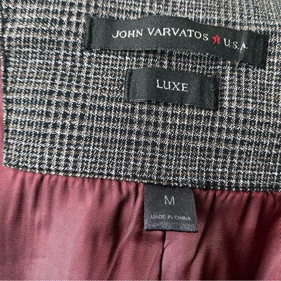 John Varvatos Luxe USA Linen Blend Double Breasted Plaid Trench Coat - M - Picture 14 of 16